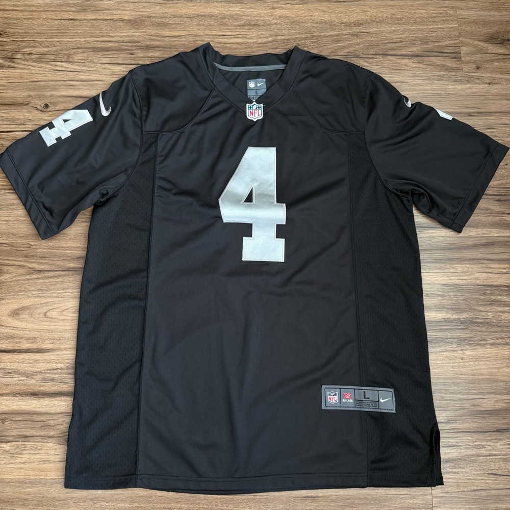 Nike NFL Las Vegas Raiders Derek Carr #4 On Field Jersey Black Men's L